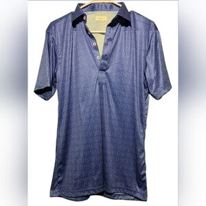 Collars & Company Men's Blue Short Sleeve Button Up - Size Medium
